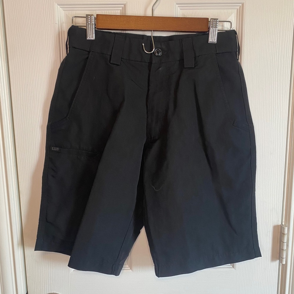 5.11 Men's 28 Fast Tac Urban 11" Shorts Black Ripstop Cargo Outdoors Utility